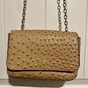 Ostrich Print Crossbody Bag